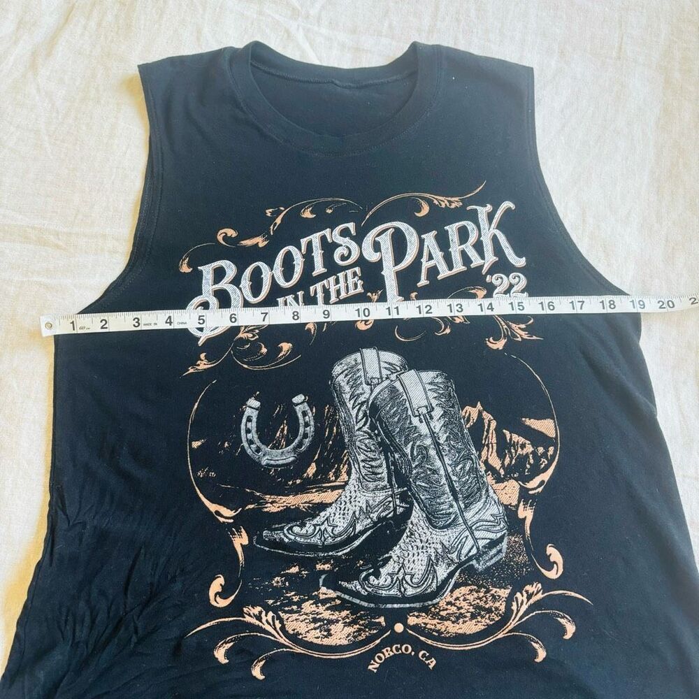 Boots in the Park Norco CA muscle western black graphic size L tank thri… - Picture 6 of 7